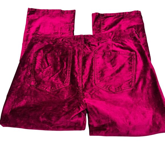 Free People Crushed Velvet Cropped Flared Pants, Magenta, 31 - Picture 9 of 13